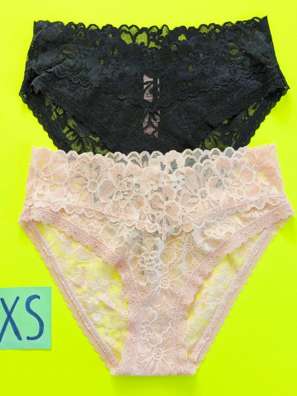 Victoria's Secret Size XS Lace High-Leg Cheeky Panty Bundle - 2 pairs